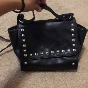 Over the shoulder black stud purse